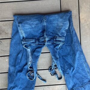 Free people Blue Denim Overalls